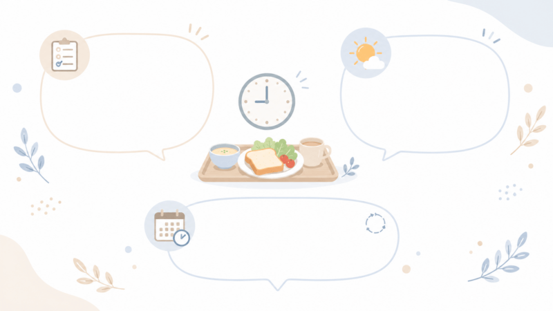 ロートV5アクトビジョンaは食前・食後の細かな指定はなく、朝がおすすめだが習慣化しやすいタイミングで飲めることを整理した図